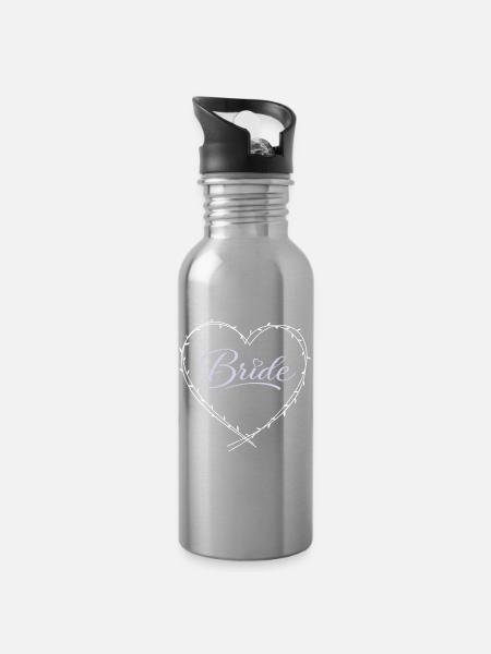 Bride - Trinkflasche mit integriertem Trinkhalm - Lightsilver