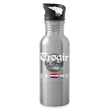 Trogir Kroatien Streetwear Reise Souvenir - Trinkflasche mit integriertem Trinkhalm - Lightsilver - Rechts