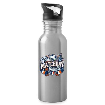 Matchday en Famille – Support - Gourde avec paille intégrée - argent clair - Droite