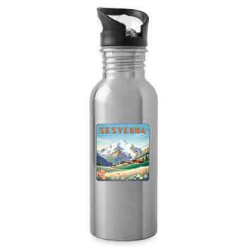 Sesvenna - Water bottle with straw - silver - Right