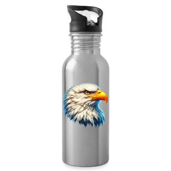 eagle - Water bottle with straw - silver - Right