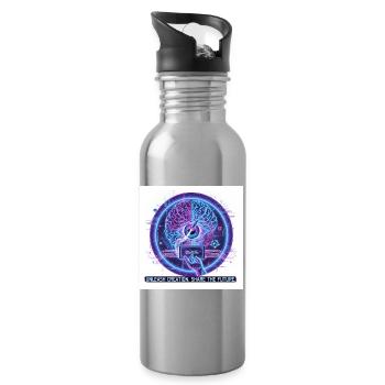 Unleash Creation – Future Innovator - Water bottle with straw - silver - Right