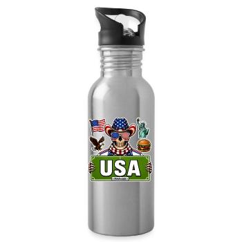 SkullCostume Édition mondiale : USA - Gourde avec paille intégrée - argent clair - Droite