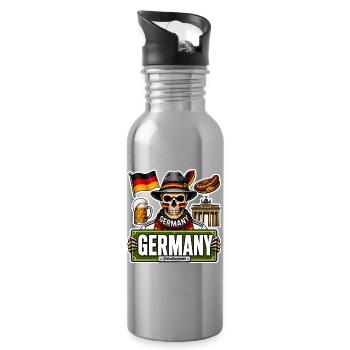 SkullCostume World Edition : Allemagne - Gourde avec paille intégrée - argent clair - Droite