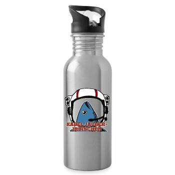 Lustiges Fisch-Wortspiel Angel-Humor Geschenk - Trinkflasche mit integriertem Trinkhalm - Lightsilver - Rechts