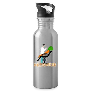 Lustiges Garten Wortspiel Pflanzen Humor Geschenk - Trinkflasche mit integriertem Trinkhalm - Lightsilver - Rechts