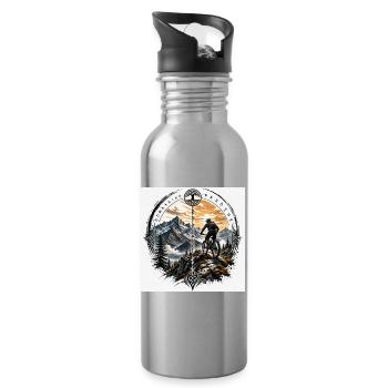 Nordic Mountainbike Sonnenpfad - Trinkflasche mit integriertem Trinkhalm - Lightsilver - Rechts
