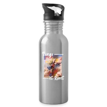 Tango ist Kunst - Trinkflasche mit integriertem Trinkhalm - Lightsilver - Rechts
