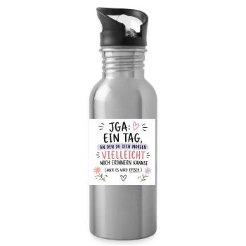 JGA Episch: Tag voller Erinnerungen - Trinkflasche mit integriertem Trinkhalm - Lightsilver - Rechts