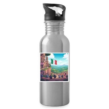Collection de dessins animés GIDAGI Fitness - Gourde avec paille intégrée - argent clair - Droite