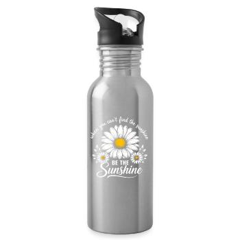 When You Can't Find The Sunshine Be The Sunshine - Trinkflasche mit integriertem Trinkhalm - Lightsilver - Rechts
