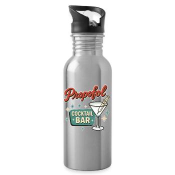 Panneau du bar à cocktails Propofol - Gourde avec paille intégrée - argent clair - Droite