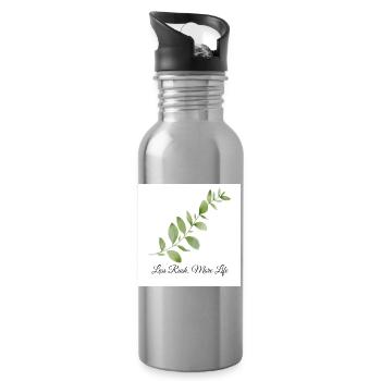 Moins de précipitation, plus de vie : design botanique - Gourde avec paille intégrée - argent clair - Droite