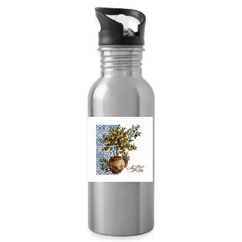 Designer Azzo -Zitronenbaum mit blauer Keramik - Trinkflasche mit integriertem Trinkhalm - Lightsilver - Rechts