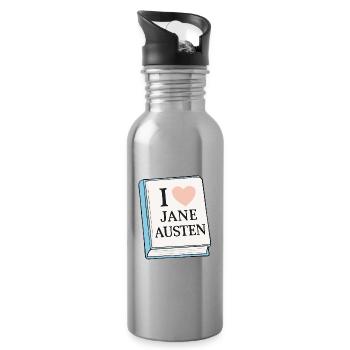 Cadeau fan de Jane Austen - Gourde avec paille intégrée - argent clair - Droite
