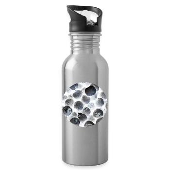 Minimalist Frozen Berry  - Water bottle with straw - silver - Right
