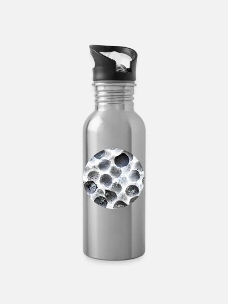 Minimalistische gefrorene Beere - Trinkflasche mit integriertem Trinkhalm - Lightsilver