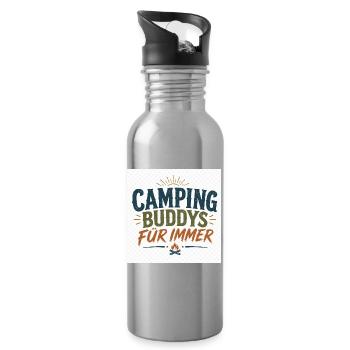 Camping Buddys Für Immer - Trinkflasche mit integriertem Trinkhalm - Lightsilver - Rechts