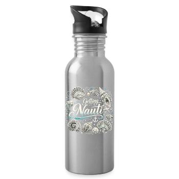 Chemise féminine pour enterrement de vie de garçon maritime - Obtenir une coquille Nauti - Gourde avec paille intégrée - argent clair - Droite