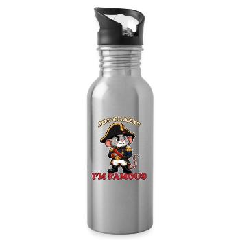 Moi, c’est fou, je suis célèbre, mascotte drôle de Napoléon - Gourde avec paille intégrée - argent clair - Droite