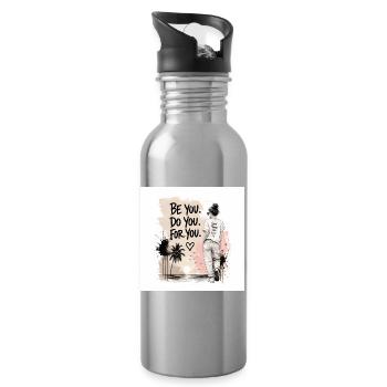C44E0514-D160-4EC5-B75F-FFC0E88E6842 - Water bottle with straw - silver - Right