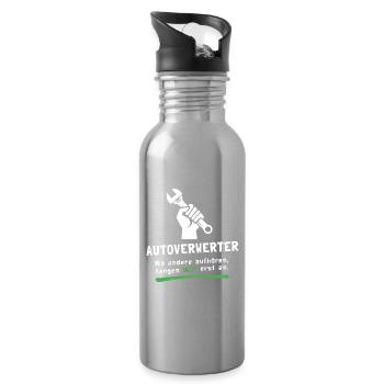 Autoverwerter - wo andere aufhören fangen wir an! - Trinkflasche mit integriertem Trinkhalm - Lightsilver - Rechts