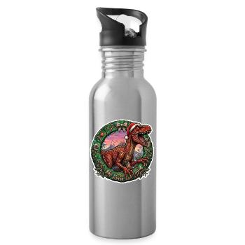 Couronne de Noël de Rapace - Festive de Dino - Gourde avec paille intégrée - argent clair - Droite