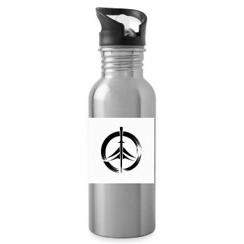 Japan Zen Kreis - Trinkflasche mit integriertem Trinkhalm - Lightsilver - Rechts