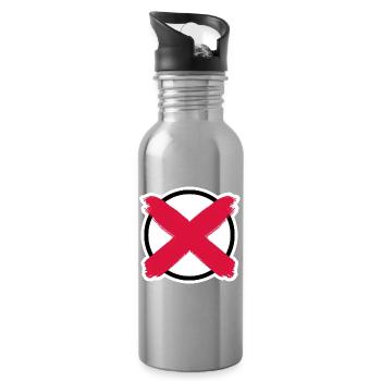 Appel aux élections : Faites votre croix ! - Gourde avec paille intégrée - argent clair - Droite