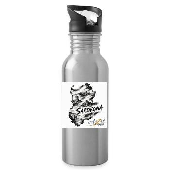 Azzo Sardegna  - Trinkflasche mit integriertem Trinkhalm - Lightsilver - Rechts