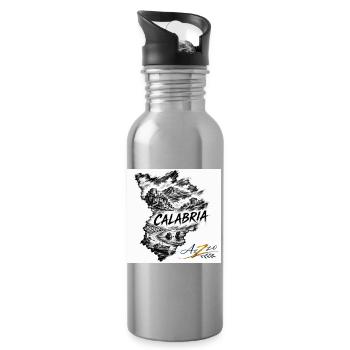 Azzo Calabria Skizzenkarte  - Trinkflasche mit integriertem Trinkhalm - Lightsilver - Rechts
