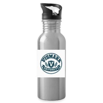 Blason de l’Université Vismara - Gourde avec paille intégrée - argent clair - Droite