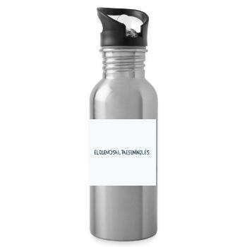 Él que no salta es un inglés - WM Schrift - Trinkflasche mit integriertem Trinkhalm - Lightsilver - Rechts