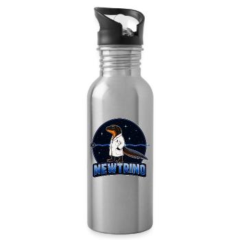 NEWTRINO – Witziger Physikwissenschaftler Newt - Trinkflasche mit integriertem Trinkhalm - Lightsilver - Rechts