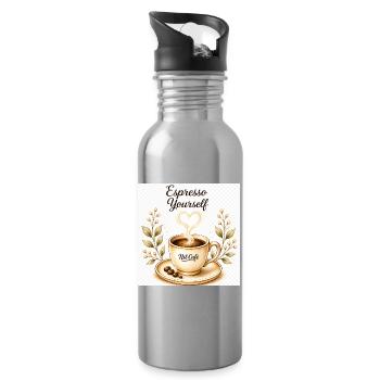 expressoyourself - Trinkflasche mit integriertem Trinkhalm - Lightsilver - Rechts