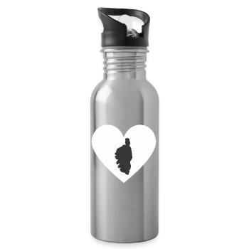 Herz von Korsika - Trinkflasche mit integriertem Trinkhalm - Lightsilver - Rechts