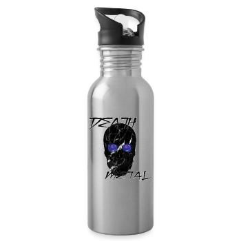 Galaxie Death Metal Totenkopf  - Trinkflasche mit integriertem Trinkhalm - Lightsilver - Rechts
