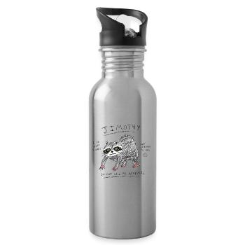 jimothy der Waschbär - Trinkflasche mit integriertem Trinkhalm - Lightsilver - Rechts