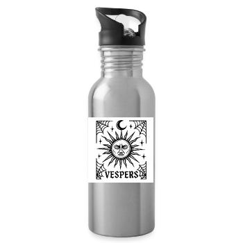 Tarot der Dämmerung – Gotische okkulte Linienkunst - Trinkflasche mit integriertem Trinkhalm - Lightsilver - Rechts