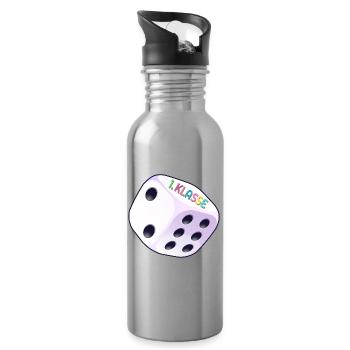 Würfel, 1. Klasse 2026 - Trinkflasche mit integriertem Trinkhalm - Lightsilver - Rechts
