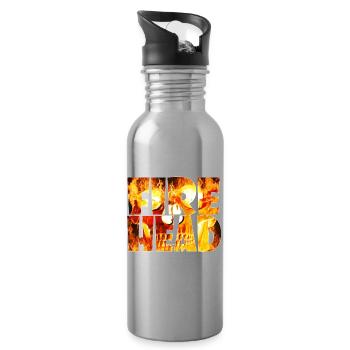 Feuerkopf lettering made of flames - Water bottle with straw - silver - Right