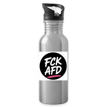 Déclaration du Round AntiAfd - Gourde avec paille intégrée - argent clair - Droite