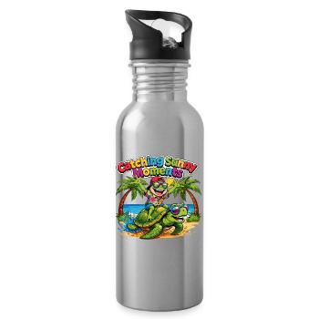 Sunny Moments - Trinkflasche mit integriertem Trinkhalm - Lightsilver - Rechts