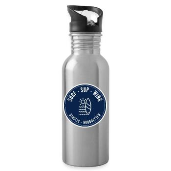Surf SUP Wing Singlis Nordhessen – Badge - Trinkflasche mit integriertem Trinkhalm - Lightsilver - Rechts