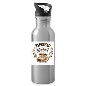 Espresso Yourself Coffee nil cafe Vintage - Trinkflasche mit integriertem Trinkhalm - Lightsilver - Rechts