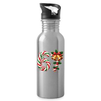 67 christmas meme - Water bottle with straw - silver - Right