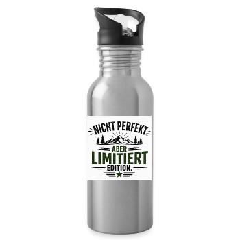Nicht Perfekt Aber Limitierte Edition - Trinkflasche mit integriertem Trinkhalm - Lightsilver - Rechts