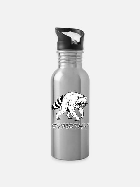 Gymothy - Trinkflasche mit integriertem Trinkhalm - Lightsilver