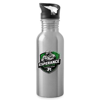 Aigle sportif vert et noir - Gourde avec paille intégrée - argent clair - Droite