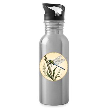 Libellen-Kaiser Anax Imperator - Trinkflasche mit integriertem Trinkhalm - Lightsilver - Rechts